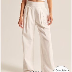 Abercrombie Linen-Blend Ultra Wide-Leg Pant - Size Small